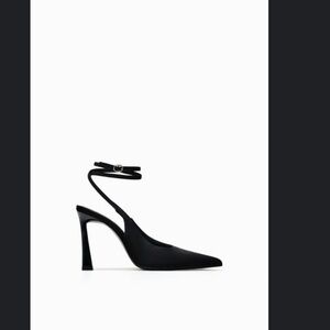 Zara Black Lace Up Heeled Shoes